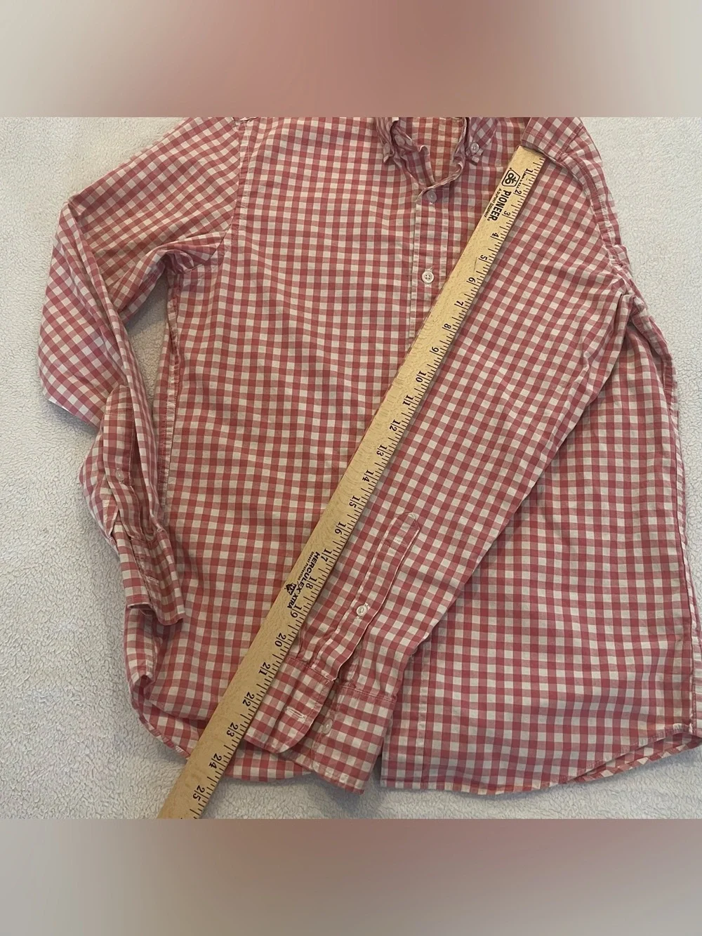 J.Crew Flex Washed Slim Untucked Pink Gingham Button Down Shirt Small
